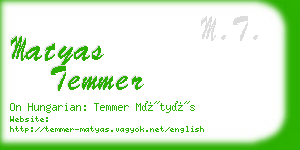 matyas temmer business card